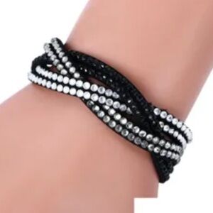 Silver Rhinestone Wrap Bracelet